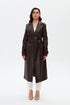 Bistre vegan leather long jacket